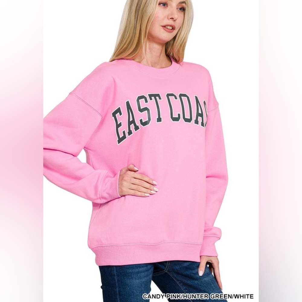 East Coast Pink Crew Neck Sweater